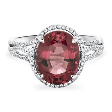 Prima Pink Tourmaline & Diamond Ring