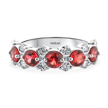 Prima Red Sapphire & Diamond Ring