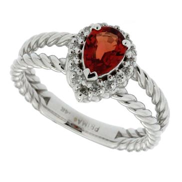 Prima Red Sapphire & Diamond Ring