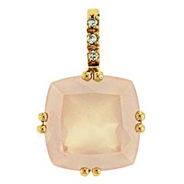 Prima Rose Quartz & Diamond Pendant