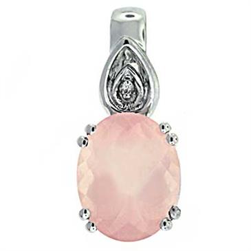 Prima Rose Quartz & Diamond Pendant