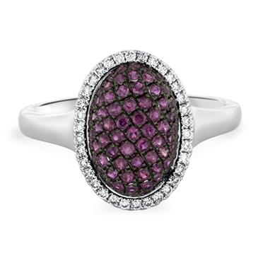 Prima Ruby & Diamond Oval Pave Ring