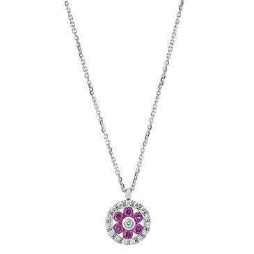 Prima Ruby & Diamond Pendant With Chain