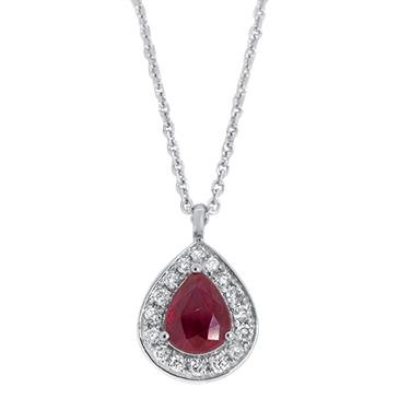 Prima Ruby & Diamond Pendant With Chain