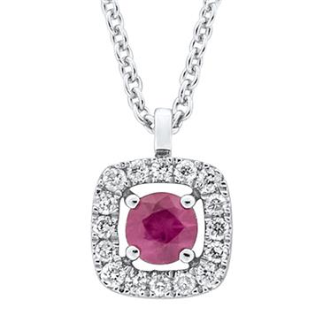 Prima Ruby & Diamond Pendant With Chain