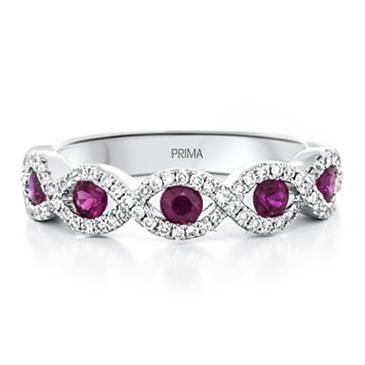 Prima Ruby & Diamond Swirl Band