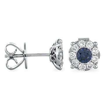 Prima Sapphire & Diamond Cluster Earrings