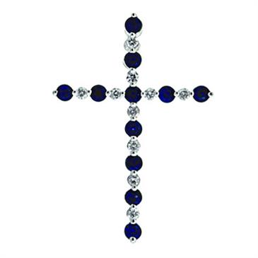 Prima Sapphire & Diamond Cross Pendant