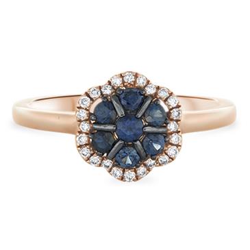 Prima Sapphire & Diamond Flower Ring