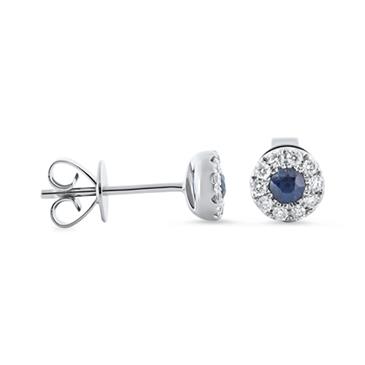 Prima Sapphire & Diamond Stud Earrings