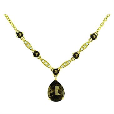 Prima Smokey Quartz & Diamond Necklace