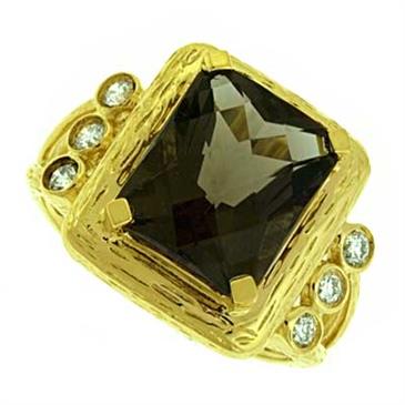 Prima Smokey Quartz And Diamond Ring