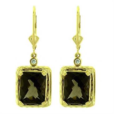 Prima Smokey Quartz & Diamond Earrings