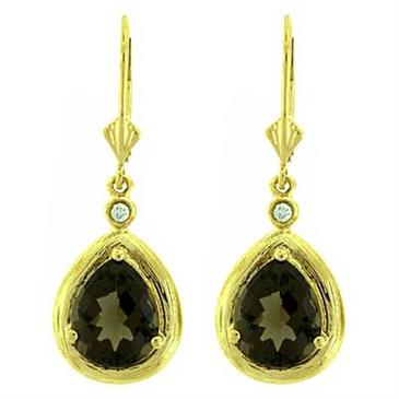 Prima Smokey Quartz & Diamond Earrings