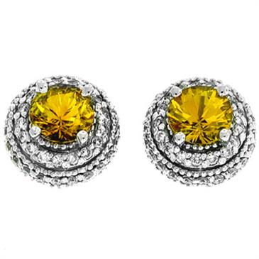 Prima Yellow Sapphire & Diamond Earrings