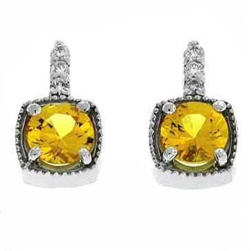 Prima Yellow Sapphire & Diamond Earrings