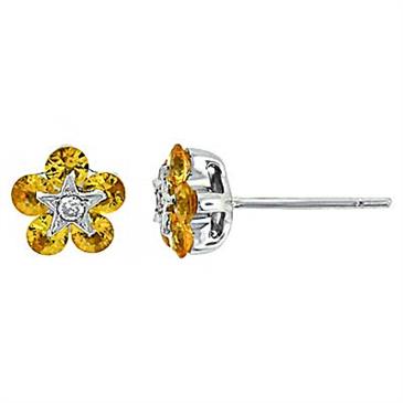 Prima Yellow Sapphire & Diamond Earrings