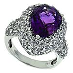 Prima   Amethyst And White Topaz Ring