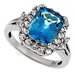 Prima   Blue And White Topaz Ring