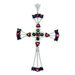 Prima   Blue & Pink Sapphire Cross Pendant