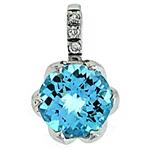 Prima   Blue Topaz & Diamond Pendant