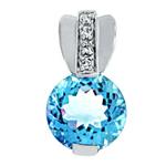 Prima   Blue Topaz & Diamond Pendant