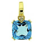 Prima   Blue Topaz & Diamond Pendant