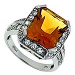 Prima   Citrine And White Topaz Ring