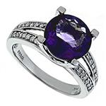 Prima   Diamond And Amethyst Ring