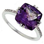 Prima   Diamond And Amethyst Ring