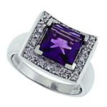 Prima   Diamond And Amethyst Ring