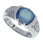 Prima   Diamond And Blue Chalcedony Ring