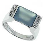 Prima   Diamond And Blue Chalcedony Ring