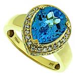 Prima   Diamond And Blue Topaz Ring