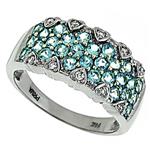 Prima   Diamond And Blue Topaz Ring