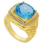 Prima   Diamond And Blue Topaz Ring