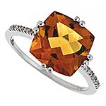 Prima   Diamond And Citrine Ring