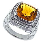 Prima   Diamond And Citrine Ring