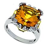 Prima   Diamond And Citrine Ring