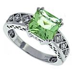 Prima   Diamond And Green Amethyst Ring