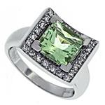 Prima   Diamond And Green Amethyst Ring