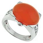 Prima   Diamond And Orange Chalcedony Ring