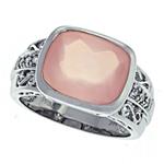 Prima   Diamond And Rose Quartz Ring