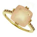 Prima   Diamond And Rose Quartz Ring