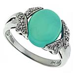 Prima   Diamond And Sea Chalcedony Ring