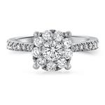 Prima   Diamond Halo Cluster Ring