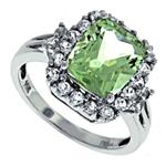 Prima   Green Amethyst And White Topaz Ring