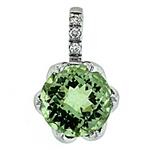 Prima   Green Amethyst & Diamond Pendant