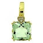 Prima   Green Amethyst & Diamond Pendant