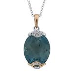 Prima   London Blue & Diamond Pendant With Chain